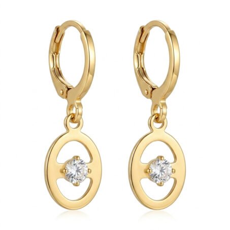 Kaeloria Hoop Earrings Oval hanging design  | 18K Gold Plated | S925 Post | Anti-Tarnish