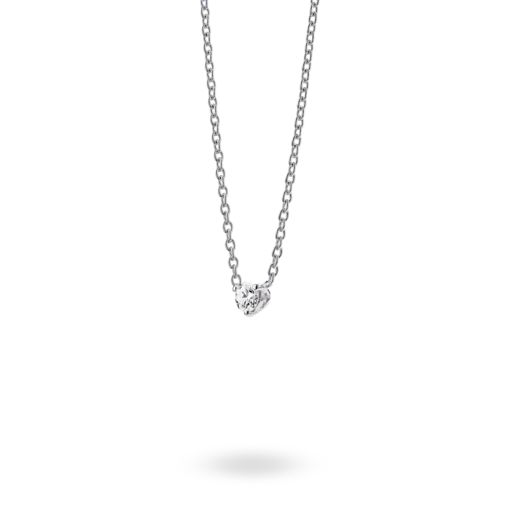 Lab-Grown Diamond ¼ct. Mini Round Brilliant Solitaire 14k Gold Pendant | White