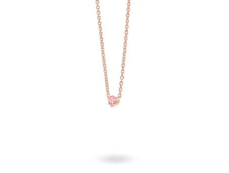 Lab-Grown Diamond ¼ct. Mini Round Brilliant Solitaire 14k Gold Pendant | Pink