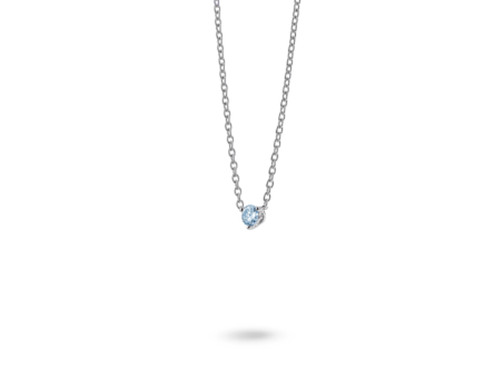 Lab-Grown Diamond ¼ct. Mini Round Brilliant Solitaire 14k Gold Pendant | Blue