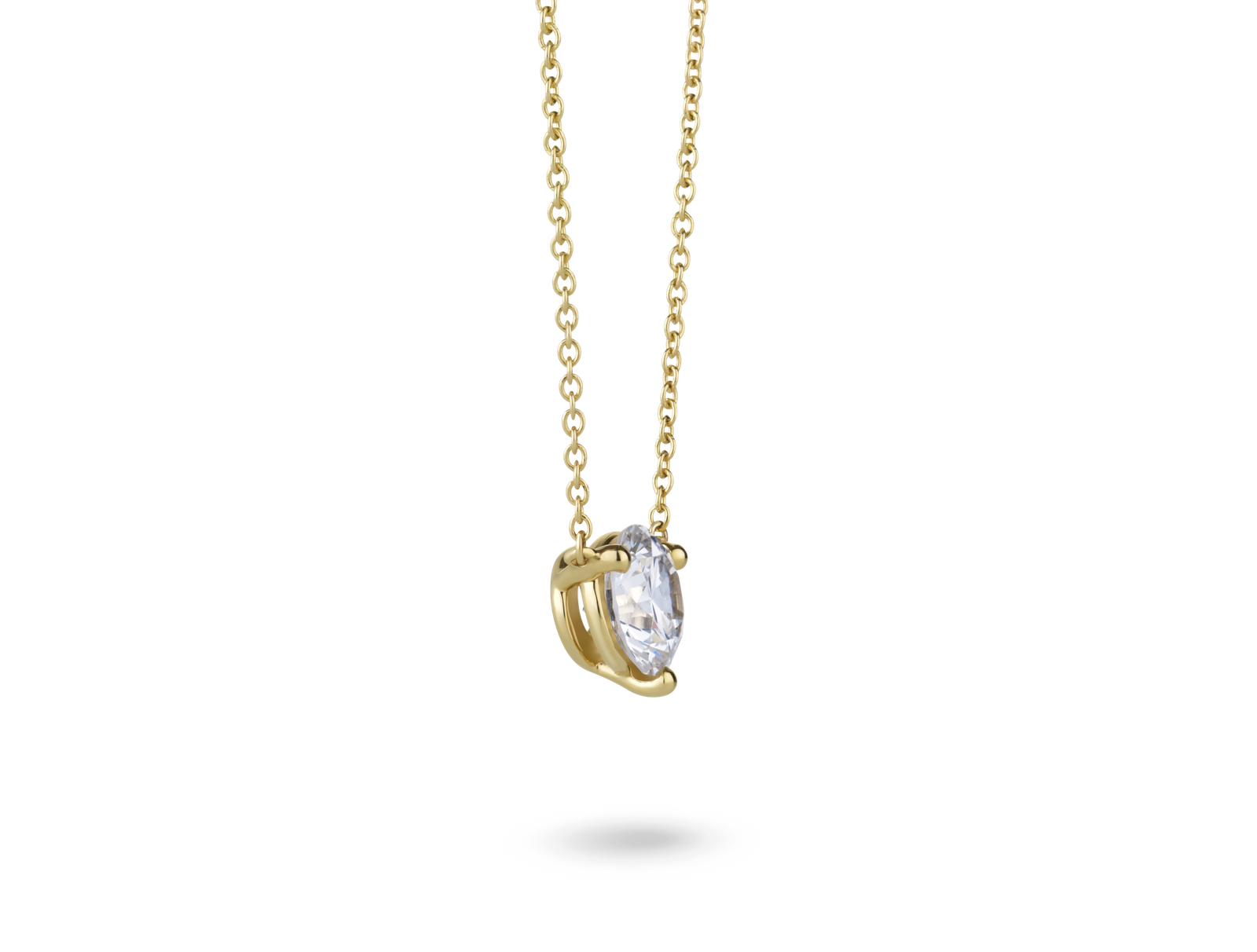 Lab-Grown Diamond 3ct. tw. Round Brilliant Studs and Pendant Yellow Gold Set | White