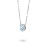 Lab-Grown Diamond 1ct. tw. Halo 14k Gold Pendant | Blue