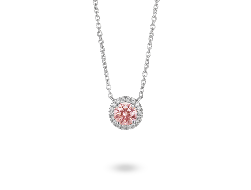 Lab-Grown Diamond 1ct. tw. Halo 14k Gold Pendant | Pink - Image 2