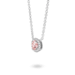 Lab-Grown Diamond 1ct. tw. Halo 14k Gold Pendant | Pink