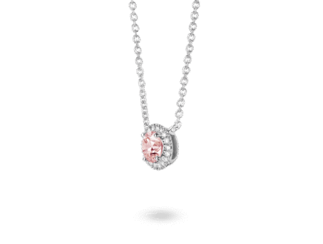 Lab-Grown Diamond 1ct. tw. Halo 14k Gold Pendant | Pink