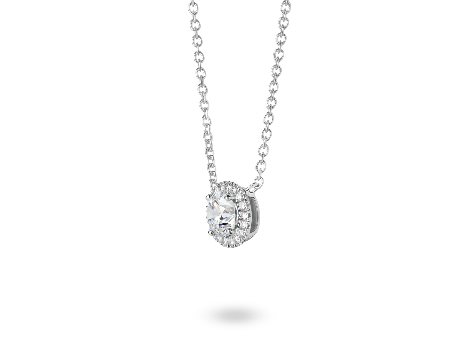Lab-Grown Diamond 1ct. tw. Halo 14k Gold Pendant | White