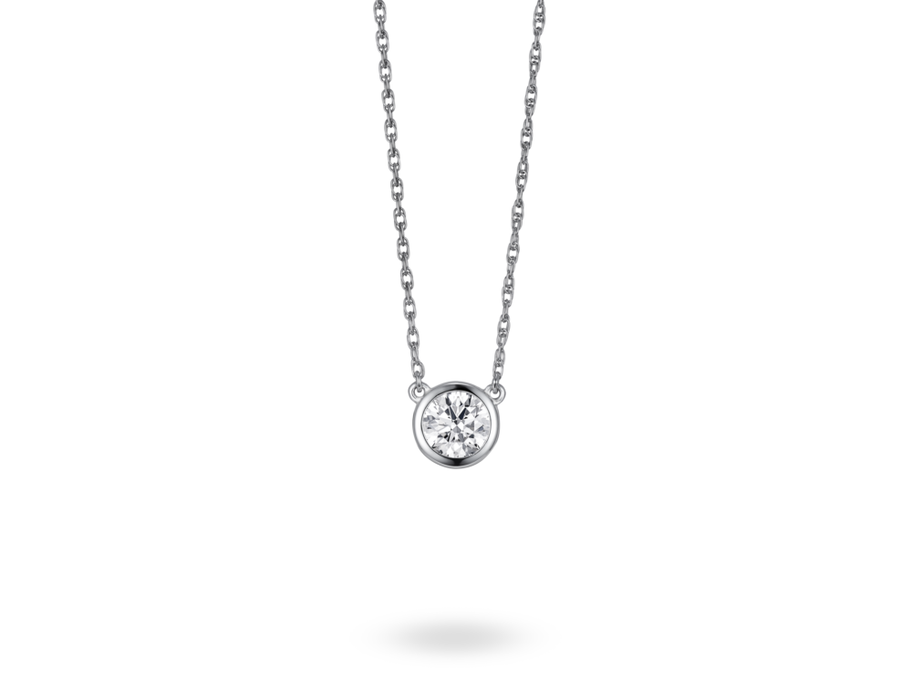 Basics Lab-Grown Diamond ½ct. Round Brilliant Bezel Pendant | White - Image 2