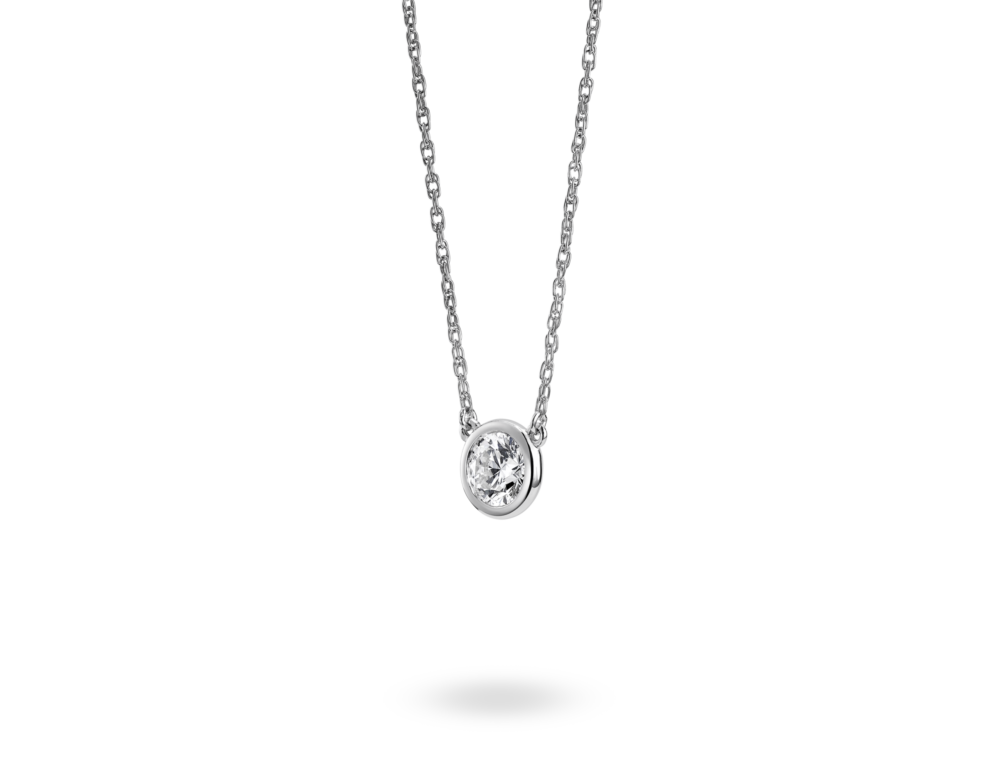 Basics Lab-Grown Diamond ½ct. Round Brilliant Bezel Pendant | White - Image 3