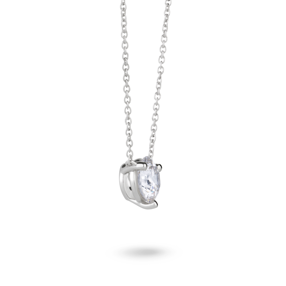 Lab-Grown Diamond 1ct. Round Brilliant Solitaire 14k Gold Pendant | White - Image 4