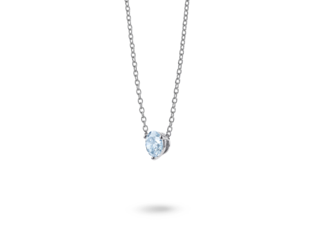 Lab-Grown Diamond 1ct. Round Brilliant Solitaire 14k Gold Pendant | Blue