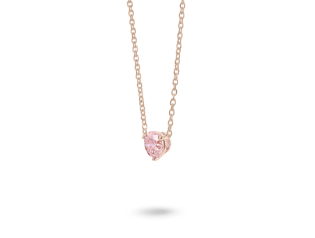 Lab-Grown Diamond 1ct. Round Brilliant Solitaire 14k Gold Pendant | Pink