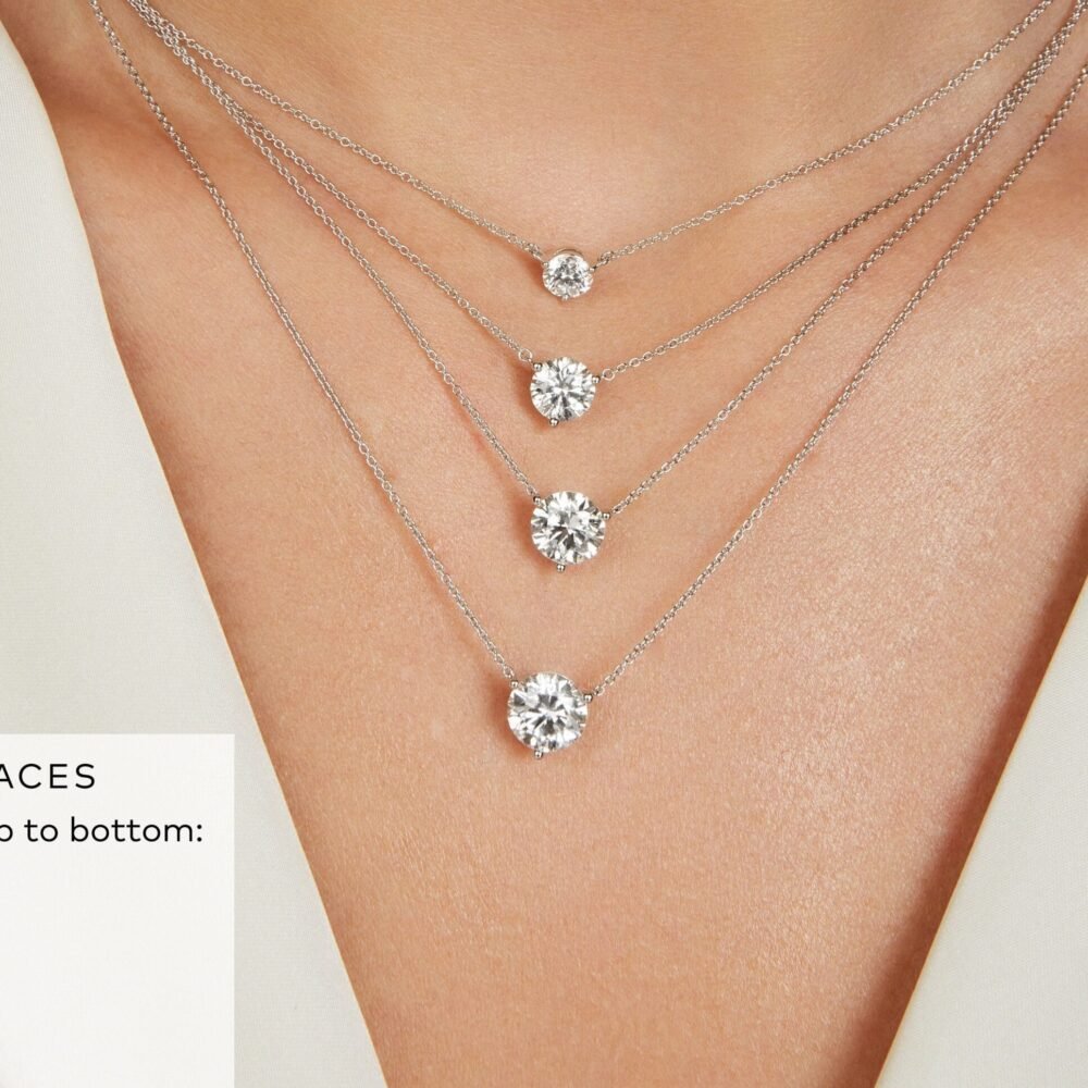 Lab-Grown Diamond 1ct. Round Brilliant Solitaire 14k Gold Pendant | White - Image 5