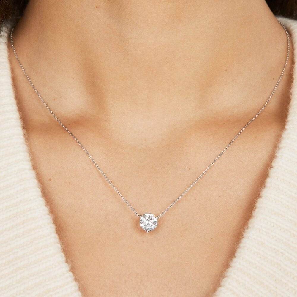 Lab-Grown Diamond 2ct. Round Brilliant Solitaire Pendant | White - Image 6