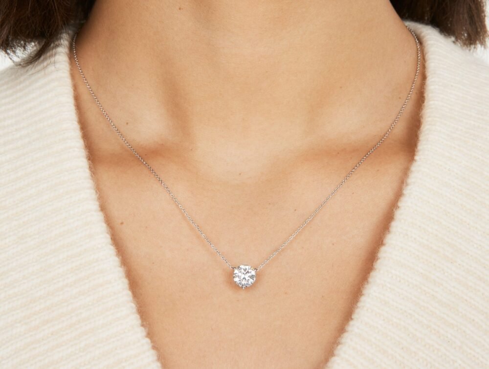 Lab-Grown Diamond 2ct. Round Brilliant Solitaire Pendant | White - Image 6