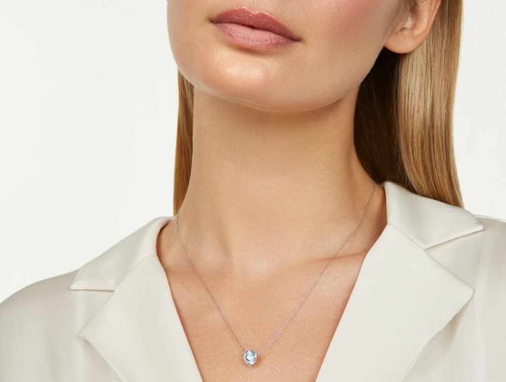 Lab-Grown Diamond 2ct. Round Brilliant Solitaire Pendant | Blue - Image 4