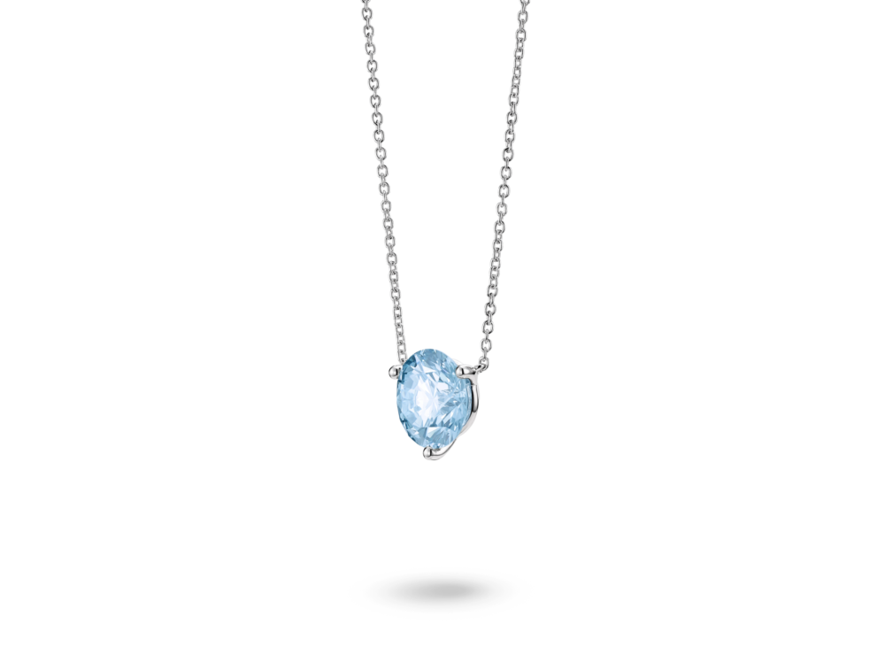 Lab-Grown Diamond 2ct. Round Brilliant Solitaire Pendant | Blue - Image 3