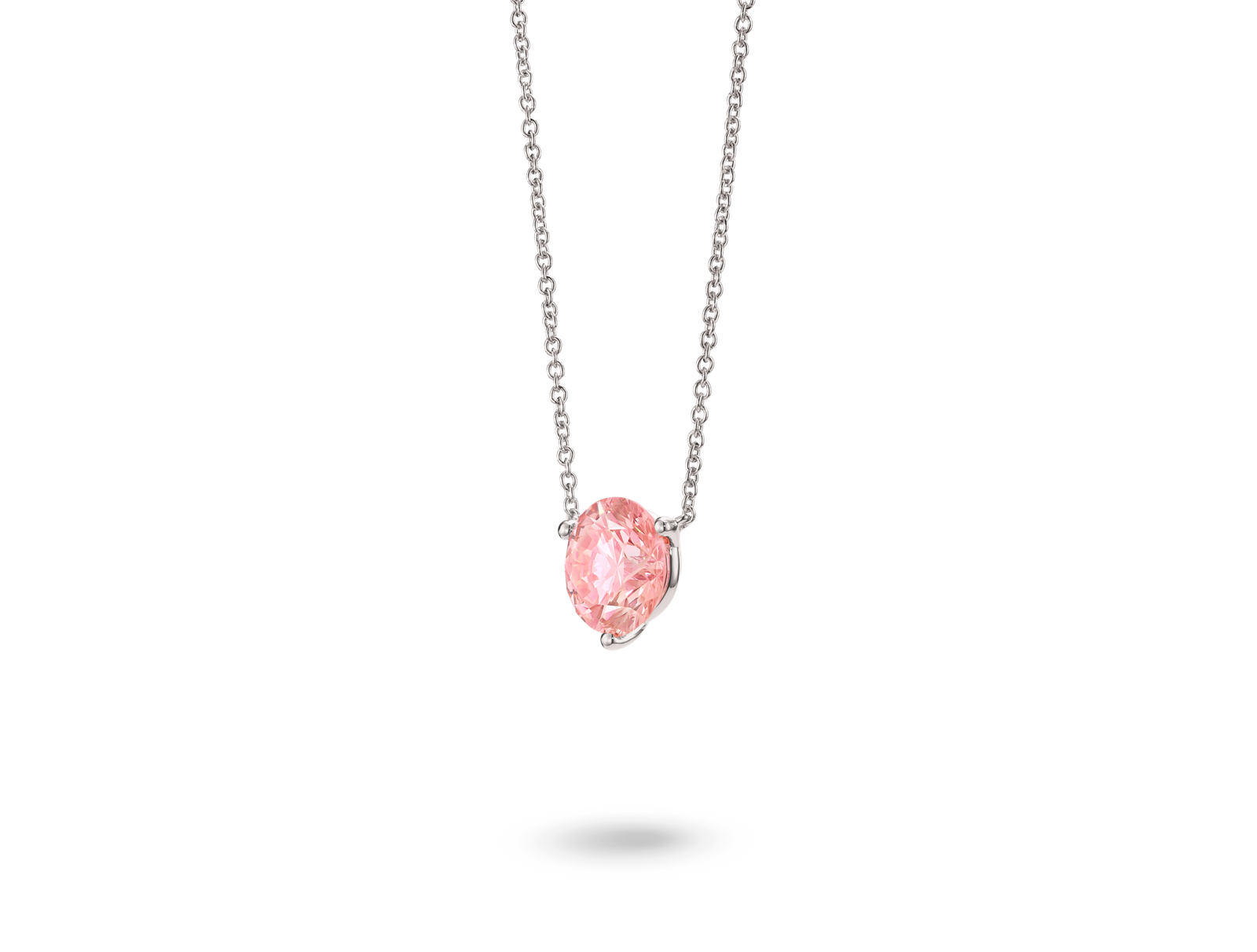 Lab-Grown Diamond 2ct. Round Brilliant Solitaire Pendant | Pink - Image 3