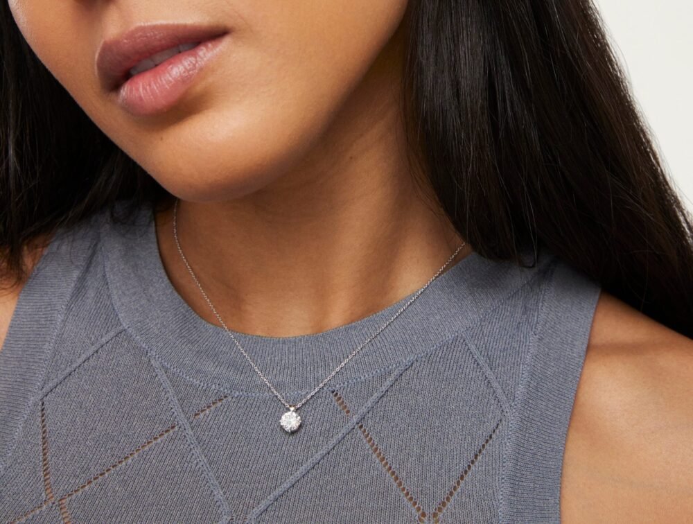 Finest Lab-Grown Diamond 1ct. Round Brilliant Solitaire Pendant | White - Image 2