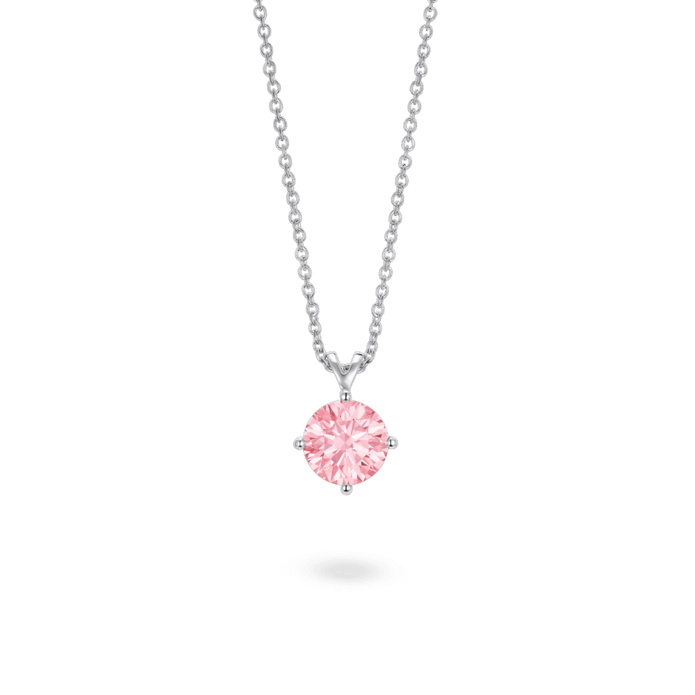 Finest Lab-Grown Diamond 1ct. Round Brilliant Solitaire Pendant | Pink - Image 3