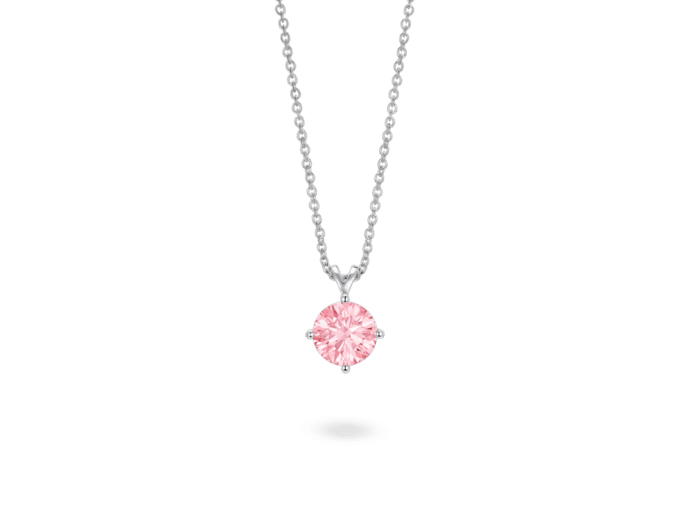 Finest Lab-Grown Diamond 1ct. Round Brilliant Solitaire Pendant | Pink - Image 3