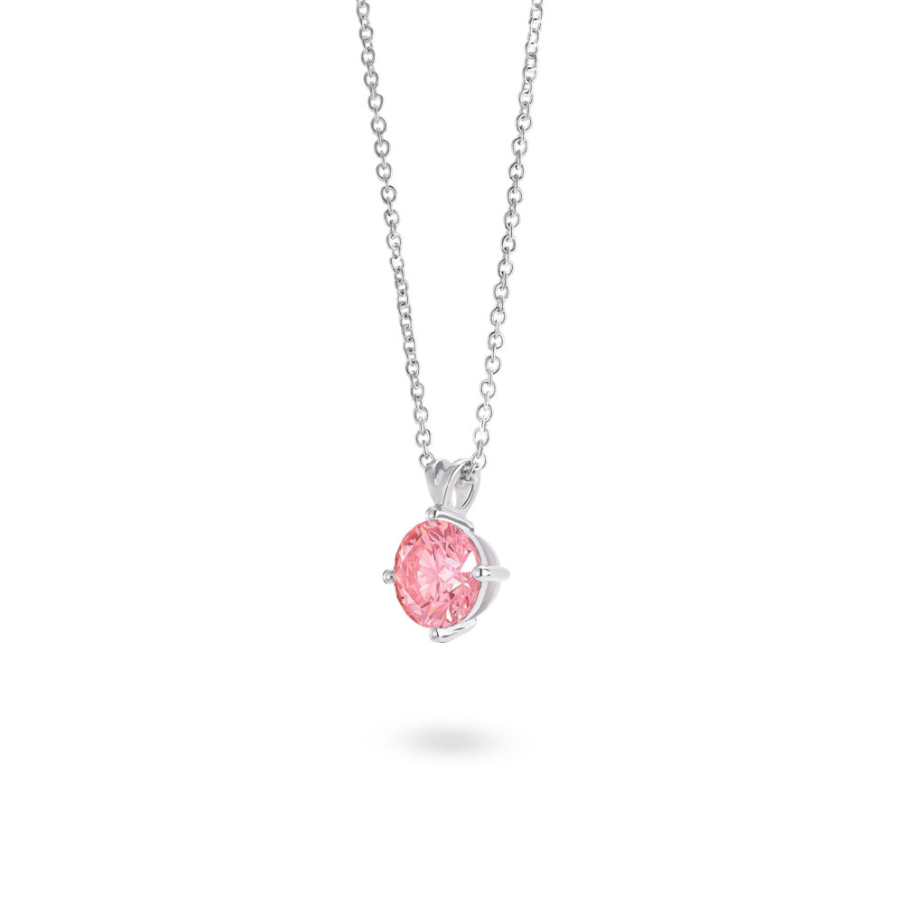 Finest Lab-Grown Diamond 1ct. Round Brilliant Solitaire Pendant | Pink - Image 4