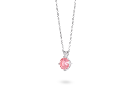 Finest Lab-Grown Diamond 1ct. Round Brilliant Solitaire Pendant | Pink