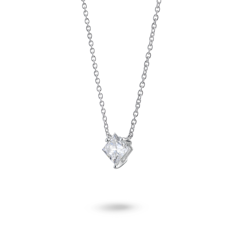 Lab-Grown Diamond 1⅛ct. Princess Cut 14k Gold Pendant | White