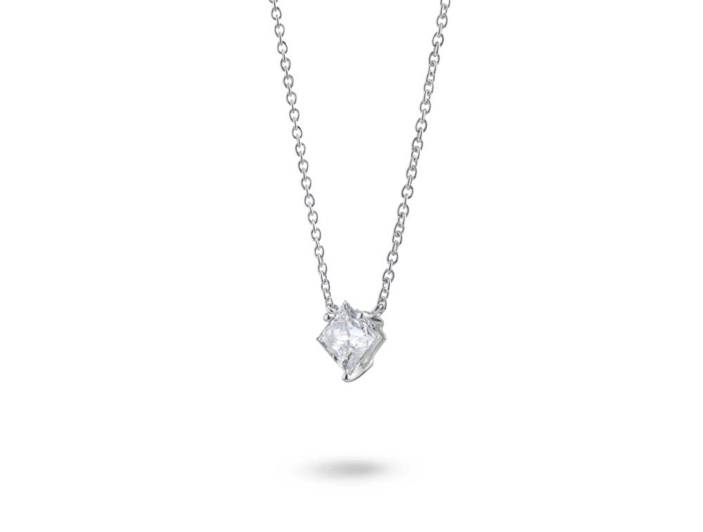 Lab-Grown Diamond 1⅛ct. Princess Cut 14k Gold Pendant | White - Image 2