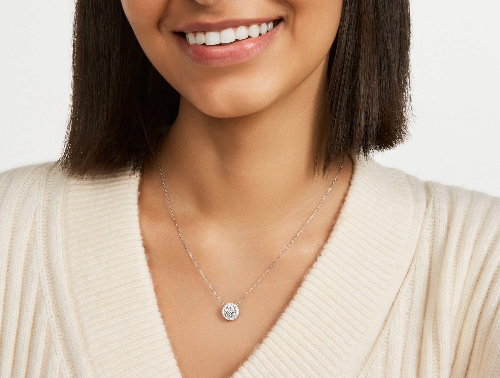 Lab-Grown Diamond 2ct. tw. Halo Pendant | White - Image 5