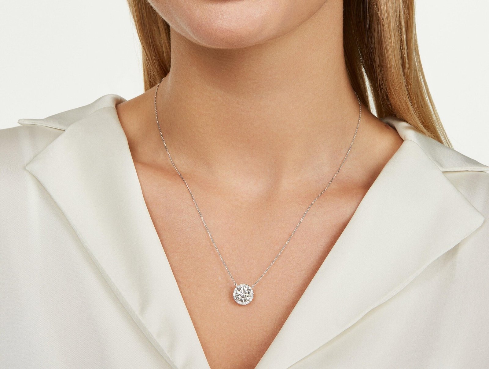 Lab-Grown Diamond 2ct. tw. Halo Pendant | White - Image 3