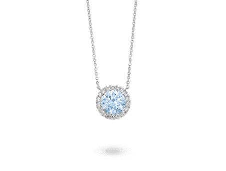 Lab-Grown Diamond 2ct. tw. Halo Pendant | Blue