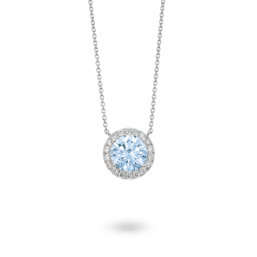 Lab-Grown Diamond 2ct. tw. Halo Pendant | Blue