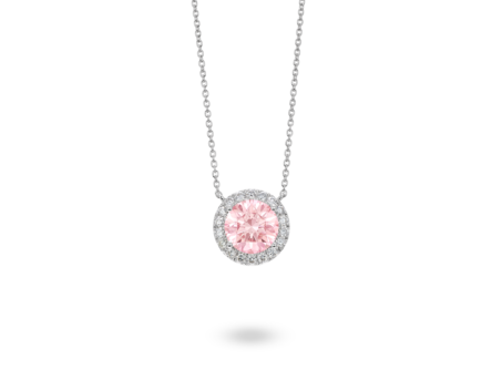 Lab-Grown Diamond 2ct. tw. Halo Pendant | Pink