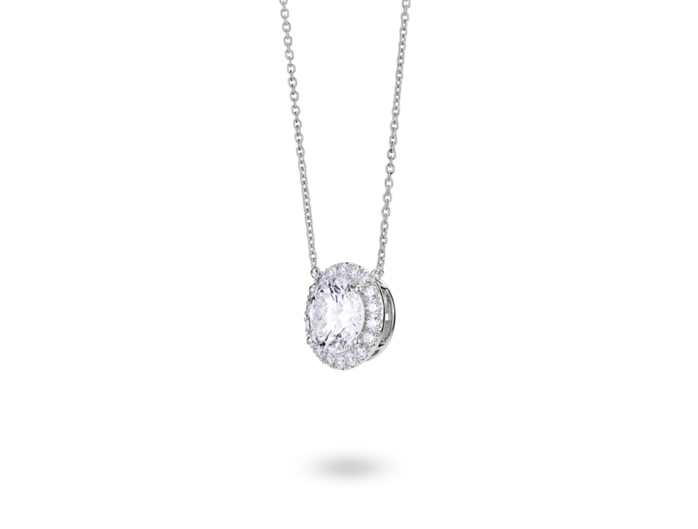 Lab-Grown Diamond 2ct. tw. Halo Pendant | White - Image 3