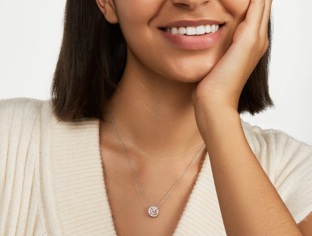 Lab-Grown Diamond 2ct. tw. Halo Pendant | Pink - Image 5