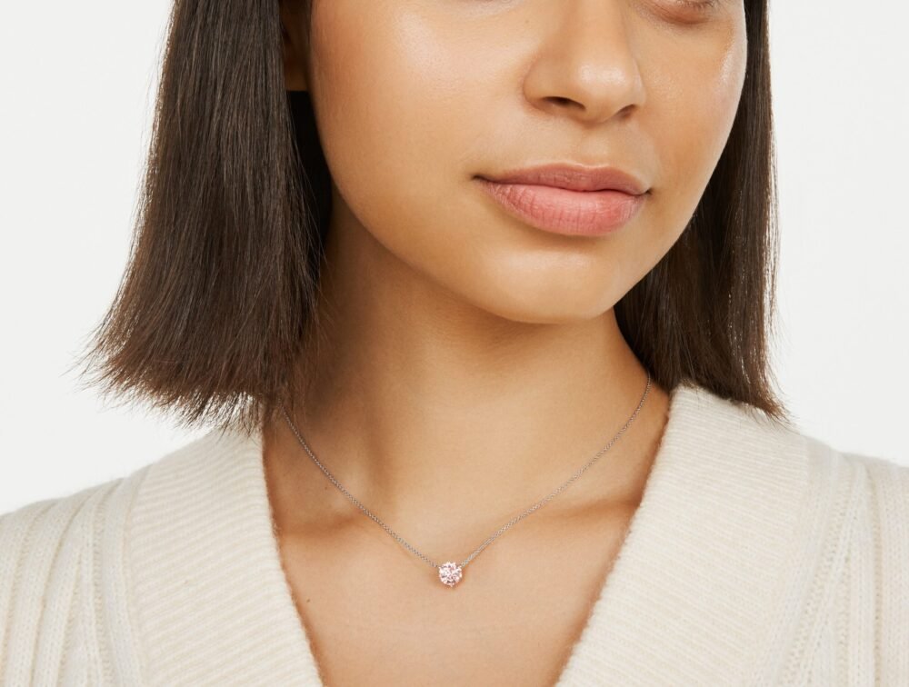 Lab-Grown Diamond 1½ct. Round Brilliant Solitaire Pendant | Pink - Image 2