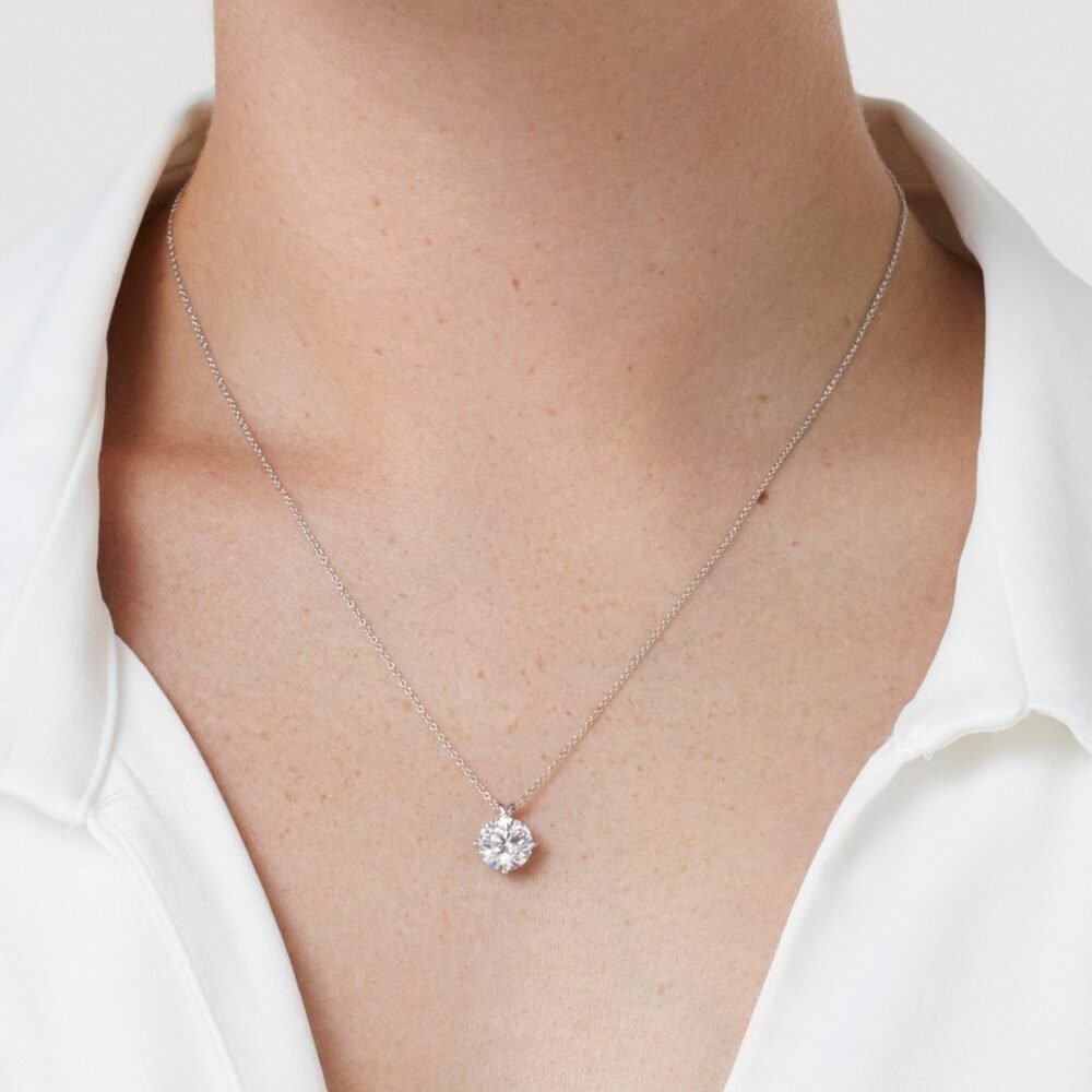 Finest Lab-Grown Diamond 2ct. Round Brilliant Solitaire Pendant | White - Image 4