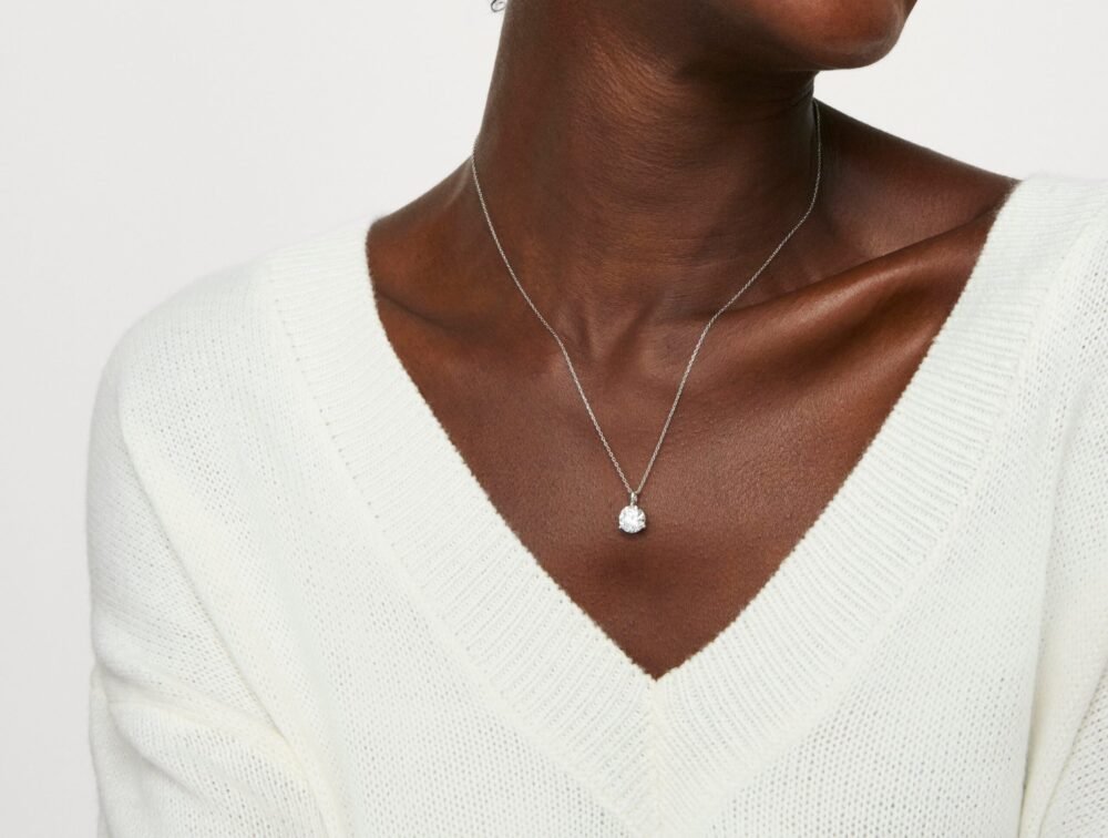 Lab-Grown Diamond 2ct. Round Brilliant Solitaire Bale Pendant | White - Image 6
