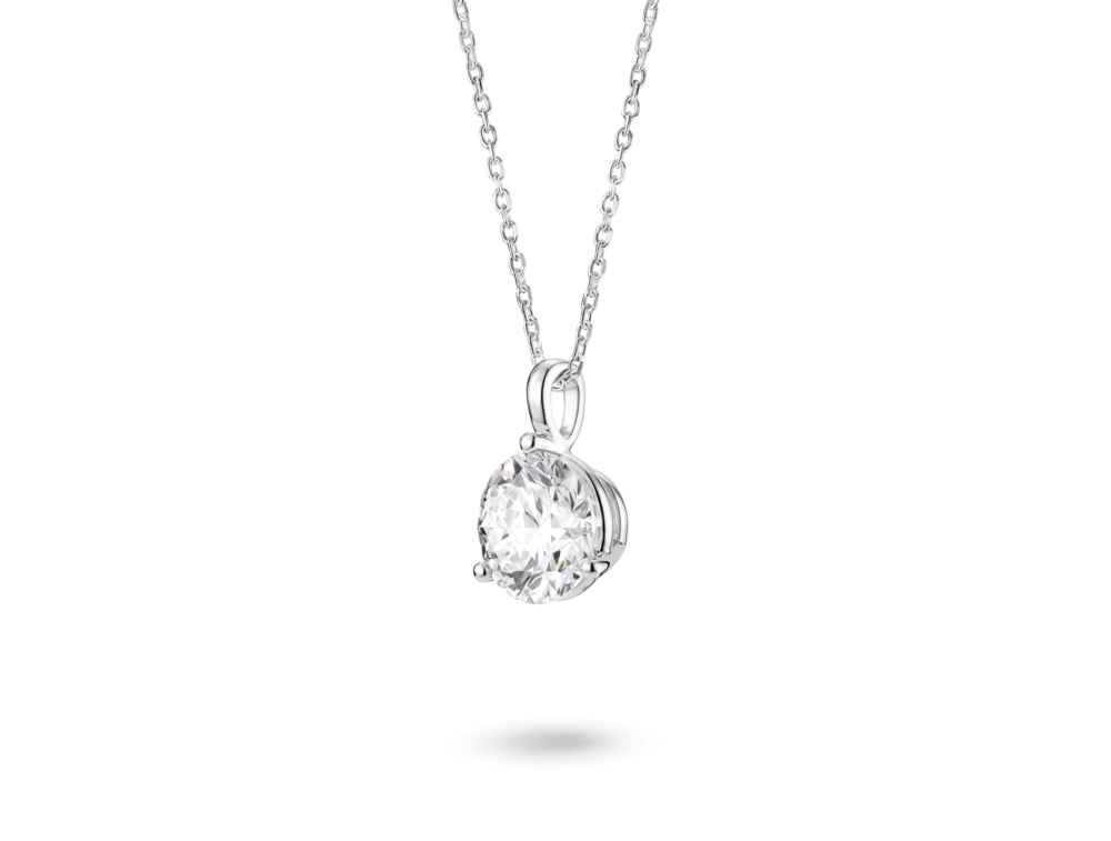 Lab-Grown Diamond 2ct. Round Brilliant Solitaire Bale Pendant | White - Image 3