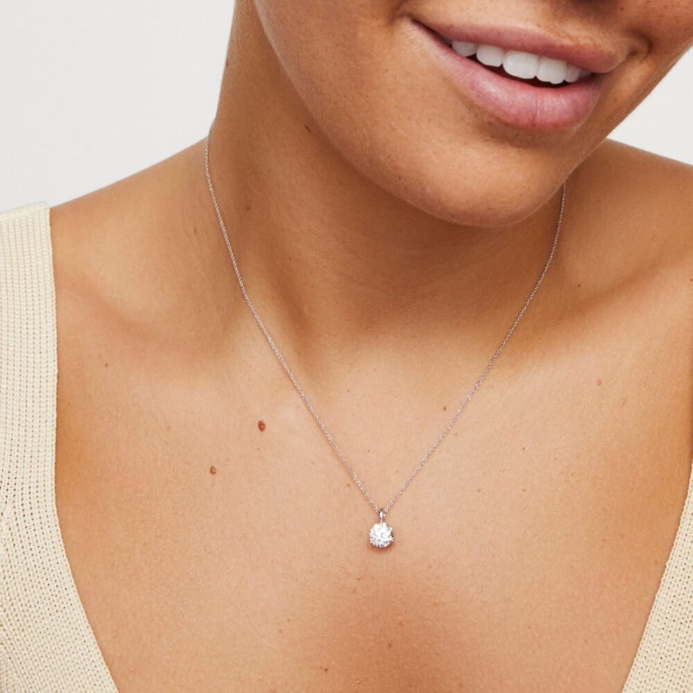 Lab-Grown Diamond 1½ct. Round Brilliant Solitaire Bale Pendant | White - Image 2