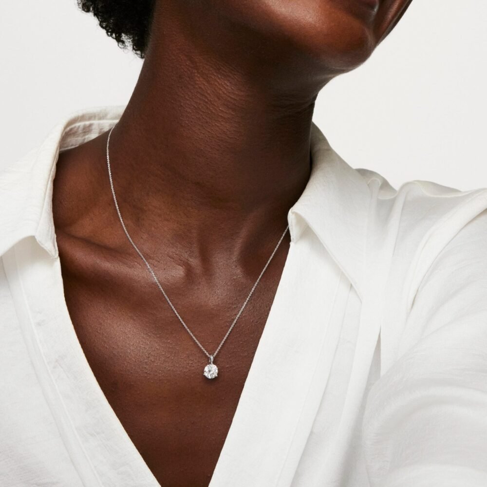 Lab-Grown Diamond 1½ct. Round Brilliant Solitaire Bale Pendant | White - Image 5