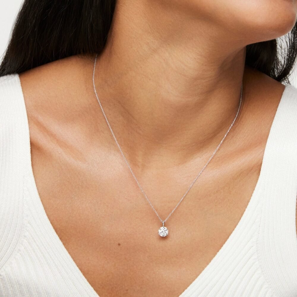 Lab-Grown Diamond 1½ct. Round Brilliant Solitaire Bale Pendant | White - Image 4