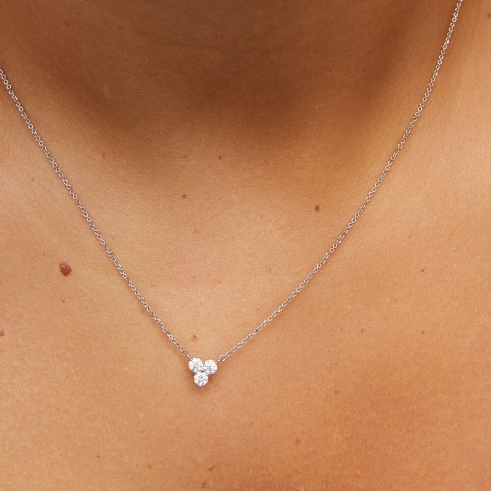 Lab-Grown Diamond ³⁄₁₀ct. tw. Mini Trio Round Brilliant Pendant | White - Image 10