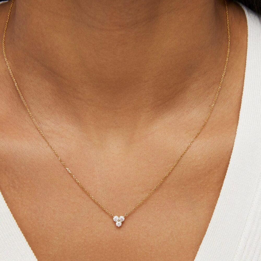 Lab-Grown Diamond ³⁄₁₀ct. tw. Mini Trio Round Brilliant Pendant | White - Image 2