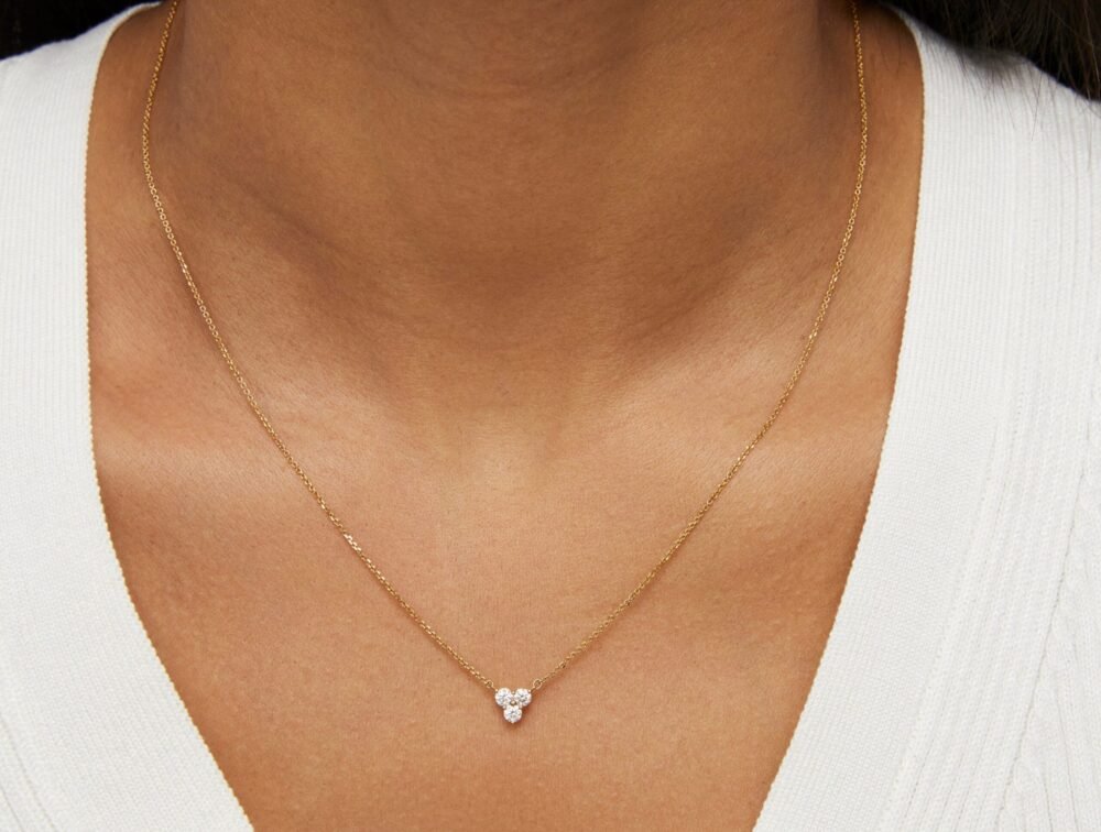 Lab-Grown Diamond ³⁄₁₀ct. tw. Mini Trio Round Brilliant Pendant | White - Image 2
