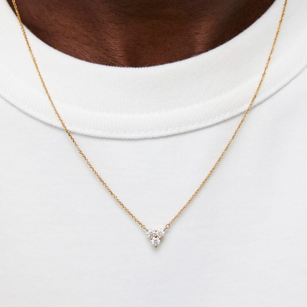 Lab-Grown Diamond ³⁄₁₀ct. tw. Mini Trio Round Brilliant Pendant | White - Image 4