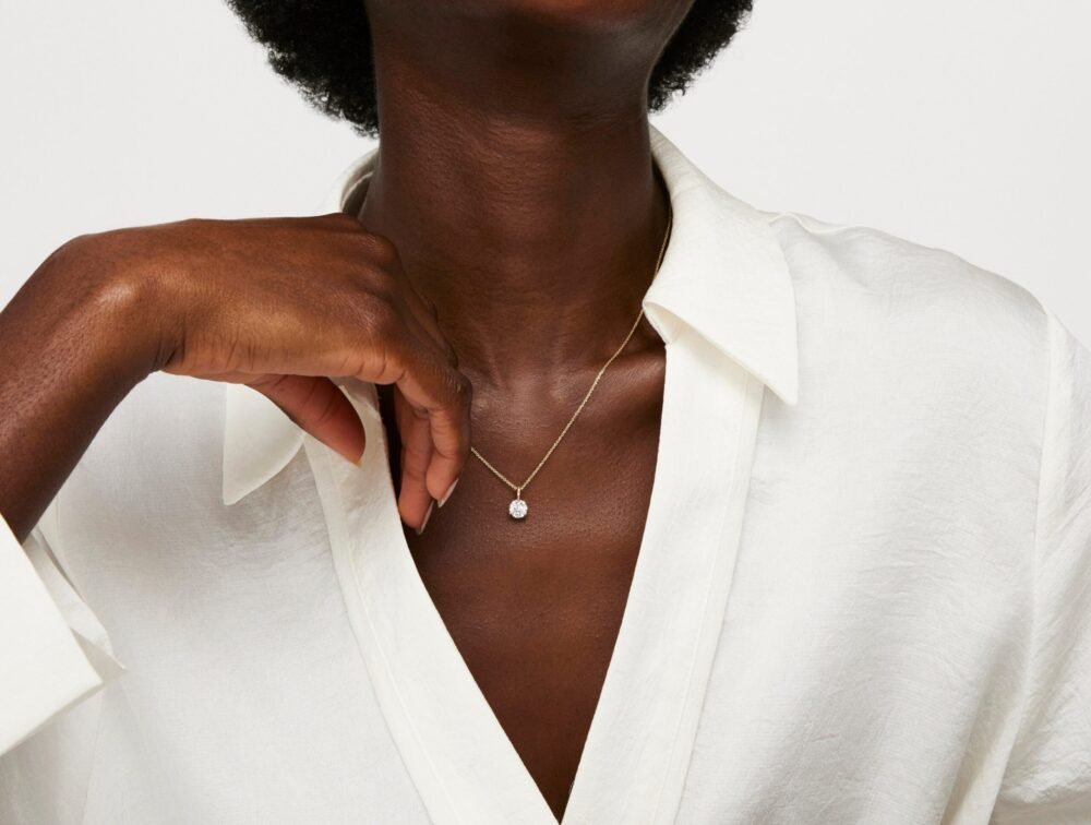 Lab-Grown Diamond 1ct. Round Brilliant Solitaire Bale Pendant | White - Image 3