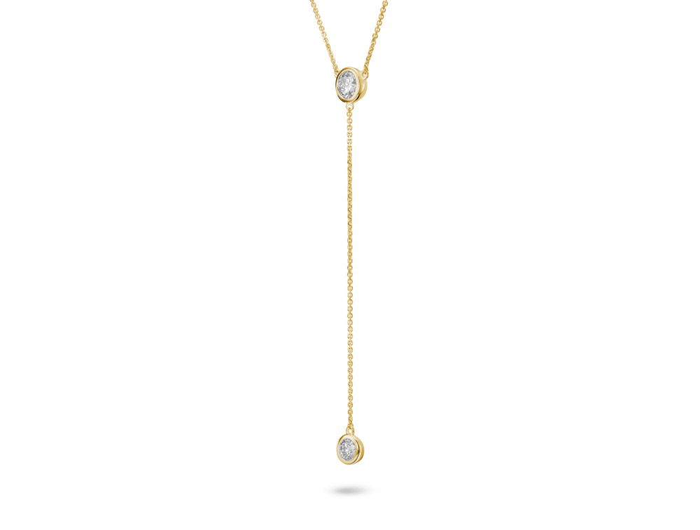 Lab-Grown Diamond ¾ct. tw. Round Brilliant Bezel Lariat Pendant | White - Image 8