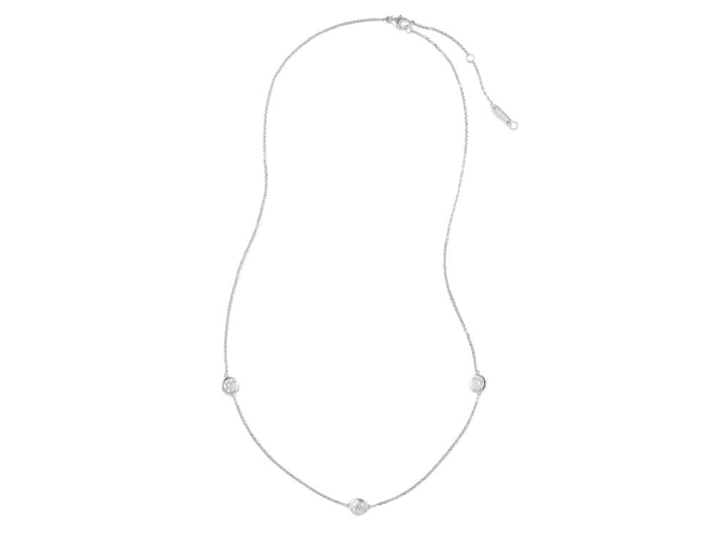 Lab-Grown Diamond ¾ct. tw. Round Brilliant Bezel Station Pendant | White - Image 3