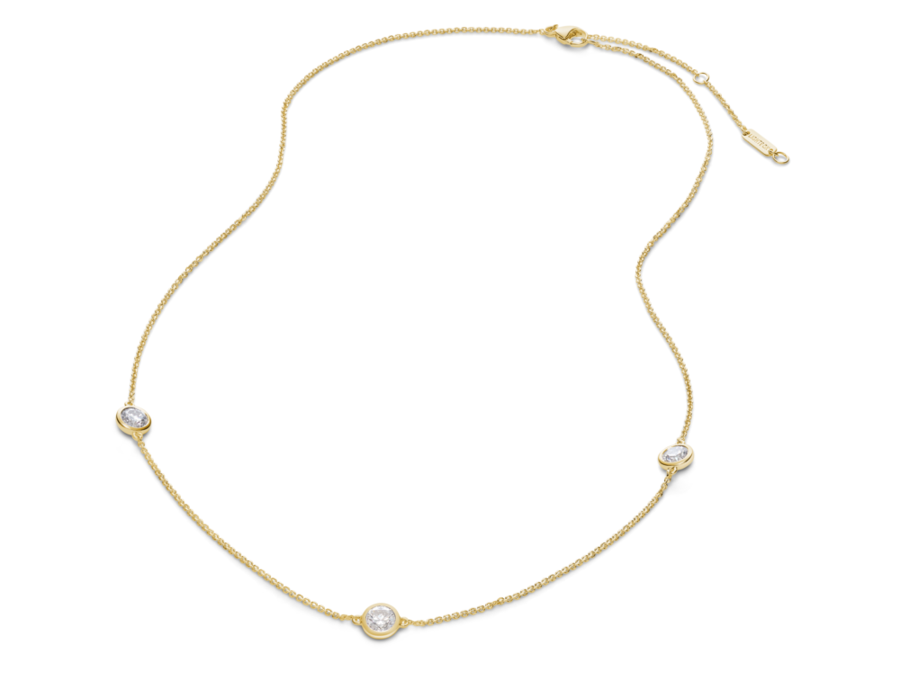 Lab-Grown Diamond ¾ct. tw. Round Brilliant Bezel Station Pendant | White - Image 8